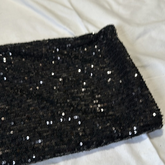 MNG Sequin Black Pants Drawstring Elastic Waistband Size XXL - Picture 5 of 5
